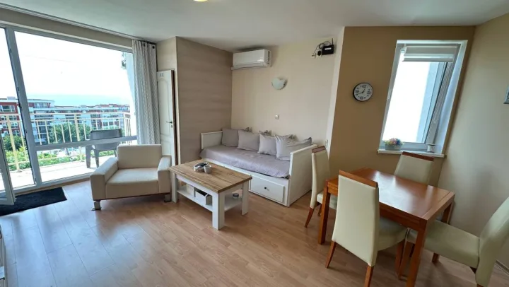 Двухкомнатная квартира с панорамным видом на море в комплексе Crown Fort Club, Святой Влас ID: 111024