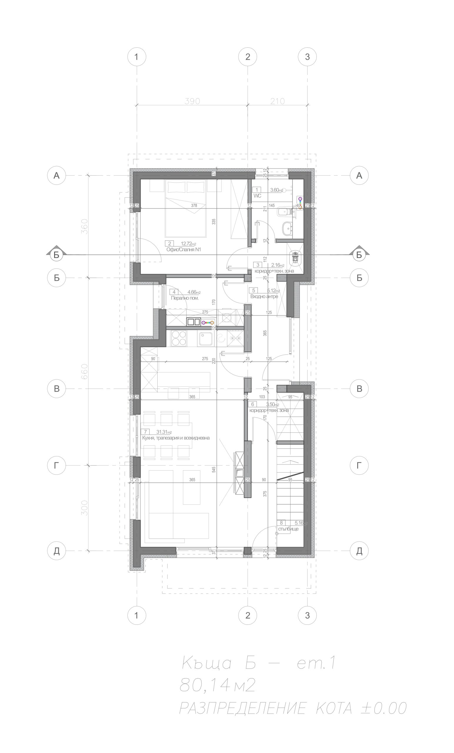 Дом типа Б 1 этаж