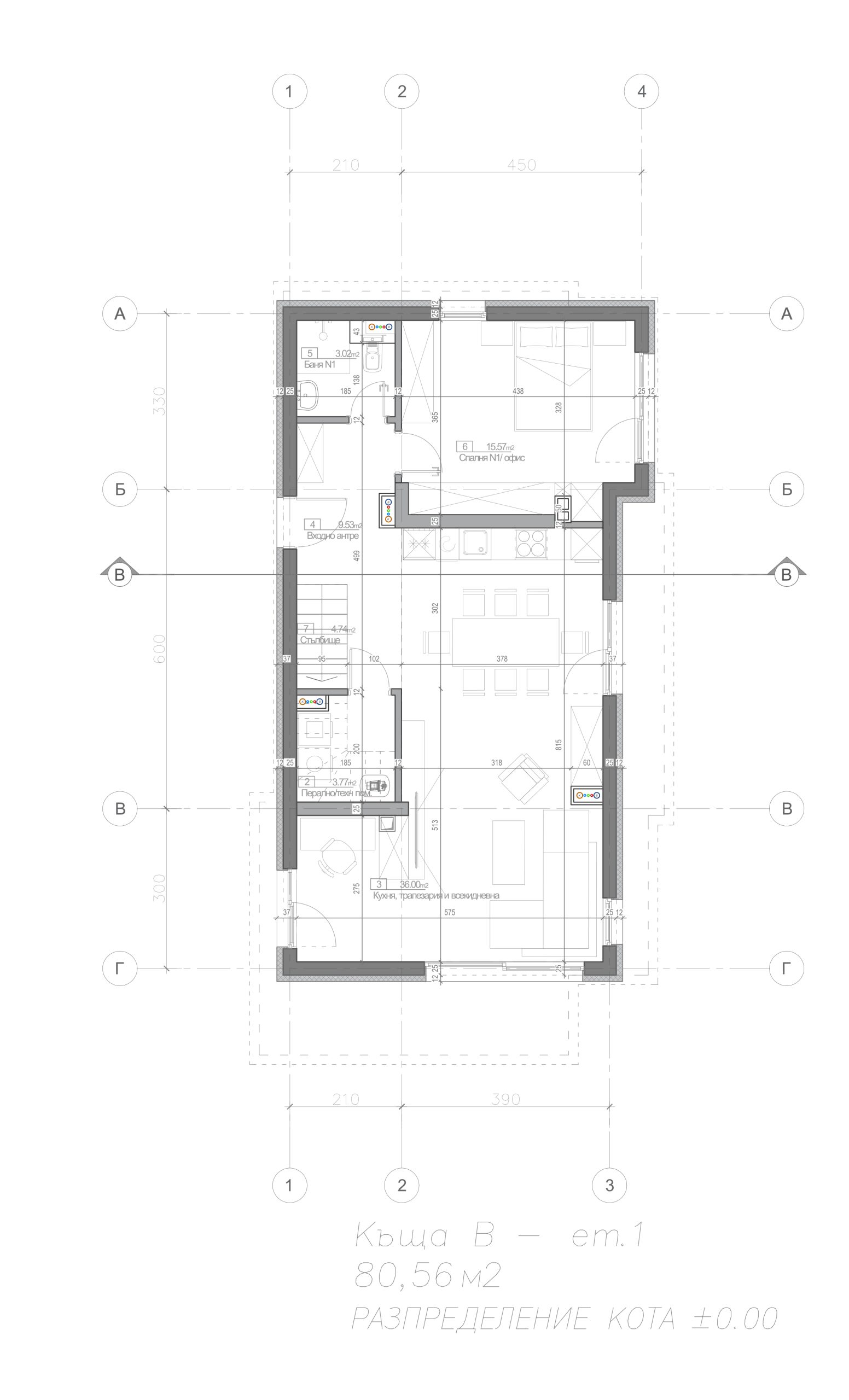 Дом типа В 1 этаж