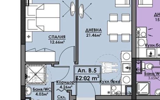 Эксклюзивная продажа — современная двухкомнатная квартира в новом престижном квартале Азимут, город  Бургас
