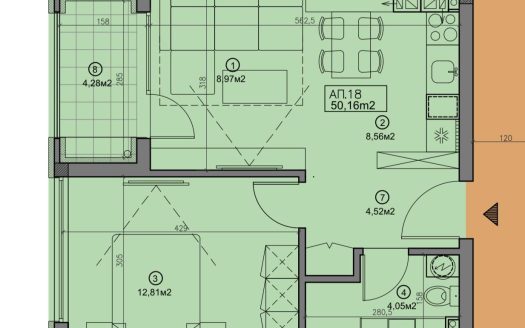 Новый современный апартамент с одной спальней в комплексе Sole Vento, Солнечный Берег