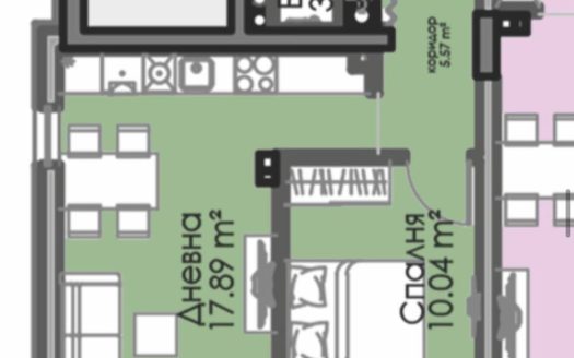 Апартамент с одной спальней в комплексе «Азимут», город Бургас