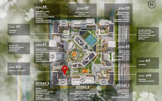 Студия в новом жилом комплексе Atlas 3, Бургас