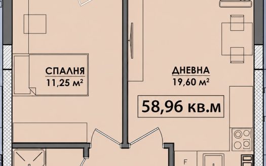 2-комнатная квартира с газом в Азимут 1, Бургас ID: 104900